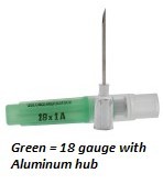 Needle 18 Gauge Aluminum Hub
